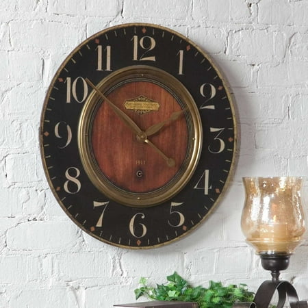 Uttermost 06026 Alexandre Martinot 23 Round Analog French Antique Wall Clock - Brass