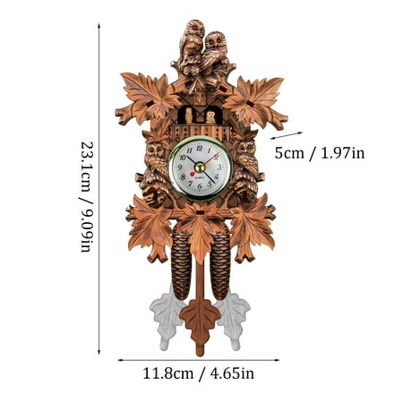 Vintage Clock Patio Decor Battery Clock Movement Cuckoo Cuckoo Wall Clock Chime Alarm Clock Retro Clock Wooden Living Room Clock