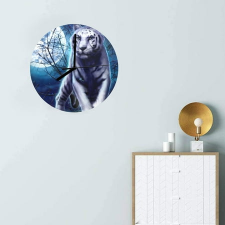 Wall Clock Artwork - Personalized Animal Clocks 11.6 - Moon Tiger