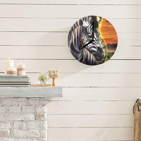 Wall Clock Artwork - Personalized Animal Clocks 11.6 - Zebra