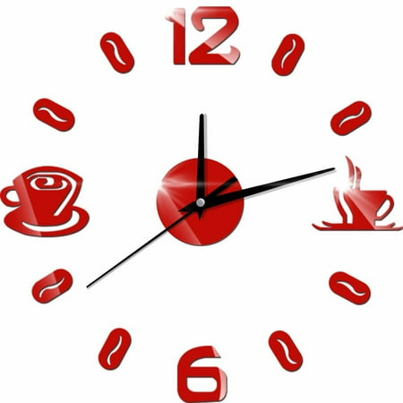 Wall Clock Coffee Mug Clock Exquisite DIY Acrylic Wall Clock for Living Room Bedroom