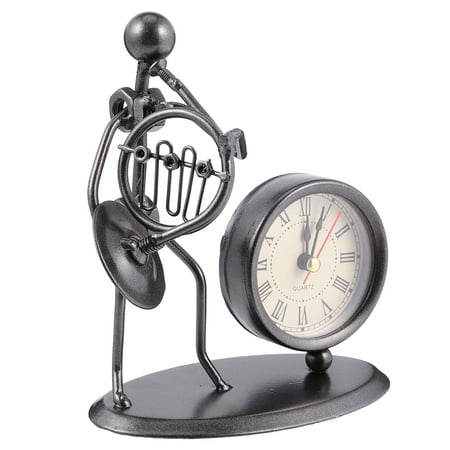 Wrought Iron Clock Metal Alarm Nordic Style Clocks Decor Dinner Table Craft Desk Office