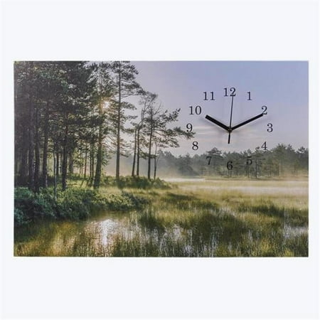 Youngs 21653 Canvas Wall Art with LED Light & Clock