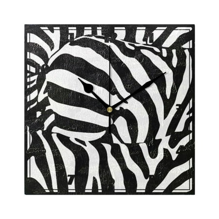 Zebra Stripe Wall Clock 7.78 Non-Ticking Silent Battery Operated for Home Bedroom Office Kitchen Living Room