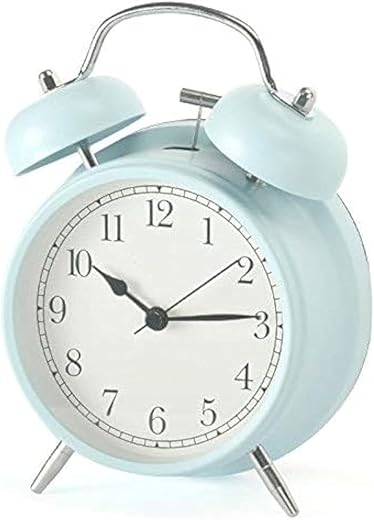 3 4 Classical Retro Twin Bell Alarm Clocks Mute Silent Quartz Movement Non Ticking Sweep Analog Morning Wake Up Mechanical Alarm Clock with Nightlight Backlight for Kids