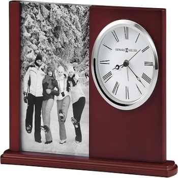 Howard Miller Portrait Caddy II Table Clock 645-780 – Picture Frame & Timepiece with Quartz, Alarm Movement