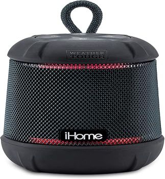 iHome Waterproof Bluetooth Speaker with Color Changing Lights, iP67 Certified Portable Speaker with Passive Subwoofer and Enhanced Bass (IBT155BXV)