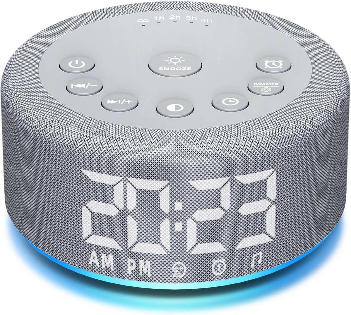 【3 in 1】 Sound Machine Alarm Clock Night Light White Noise Machine with 27 Sleeping Sounds for Baby Kids Adults 32 Level Volume Auto Off Timer Memory Function Digital Clock with 30 Wake Up Sounds