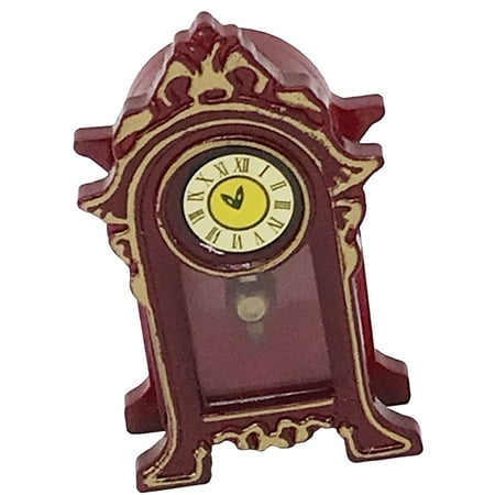 3pcs Mini House Desk Pendulum Clock Miniature Table Clock Adornment Wood Small Pendulum Clock Decor