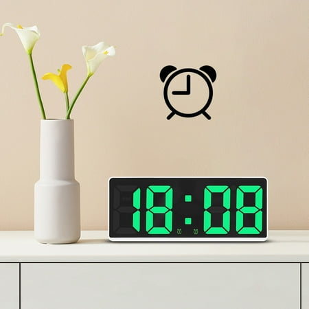 Alarm Clock Qwtwty Digital Alarm Clock Simples LED Large Digital Display Fashion Alarm Clock Fully Functional Desktop Bedside Study Kitchen Clock White Frame On Clearance