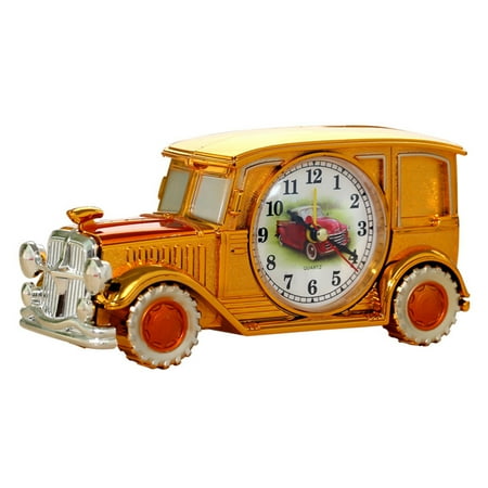 Alarm Clock Retro Big Numbers Digital Pointer Time Display Plastic Vintage Car Shape Desktop Antique Clock Home Decor for Bedroom