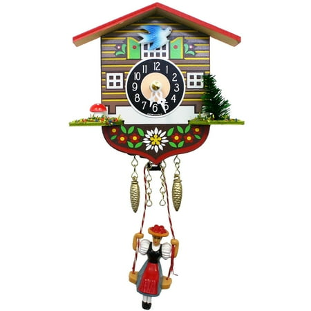 Alexander Taron 4.25 Engstler Battery-Operated Wooden Mini Cuckoo Wall Clock