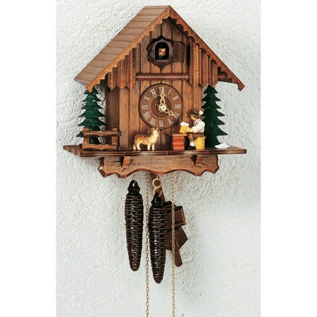 Anton Schneider 8 Inch Beer Drinker and Dog Black Forest Cuckoo Clock