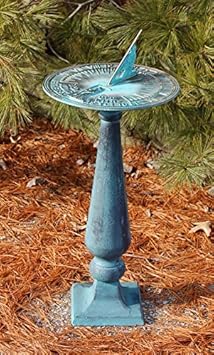 BestNest Rome Father Time Sundial and Baluster Pedestal