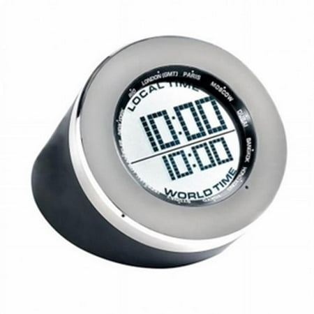 Black World Time Multifunction Clock