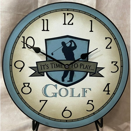 Blue Golf Hanging Wall Clock | Ultra Quiet Quartz Mechanism | Comes in 8 Size