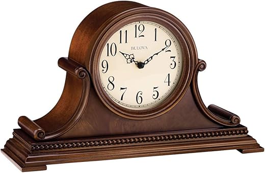 Bulova B1514 Asheville Mantel Clock, Brown Cherry