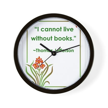 CafePress - Jefferson On Books - Unique Decorative 10 Wall Clock