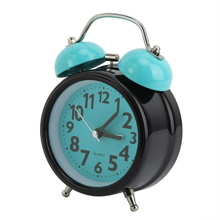 Ccdes Retro Alarm Clock,Light Blue Night Luminous Alarm Clock Double Bell Alarm Clock Bedside Clock ,Luminous Alarm Clock