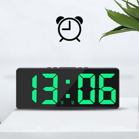 Clearance！Smart Home Smart Appliances Digital Alarm Clock Simples LED Large Digital Display Fashion Alarm Clock Fully Functional Desktop Bedside Study Kitchen Clock Black Frame