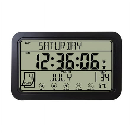 Clock with Indoor Outdoor Temperature Wireless, 7 Inch LCD, Battery Powered High Precision Sensor