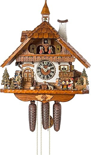 Cuckoo Clock 8-day-movement Chalet-Style 51cm by Hönes