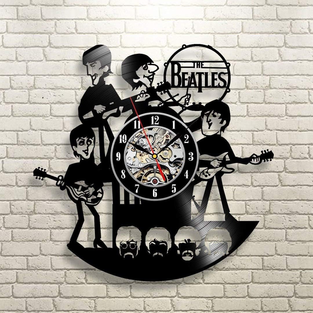 Decorations for Party Beatle Wall Clock Large Beatle Music LP Clock Beatle Rock Band Music Art Retro Vinyl Record Clock Vintage Wall Clock Beatle Gift Birthday Gift Idea for Fan