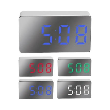 Deyuer LED Clock Alarm Large Screen Mini Mute Temperature LED Time Display Electronic Clear Display Alarm Clock for Home,Green