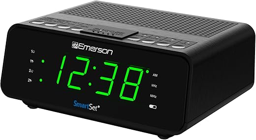 Emerson SmartSet Dual Alarm Clock Radio with AM/FM Radio, Dimmer, Sleep Timer and .9 LED Display, CKS1900