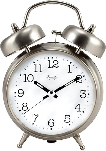 Equity 13017 Analog Twin Bell Quartz Alarm Clock