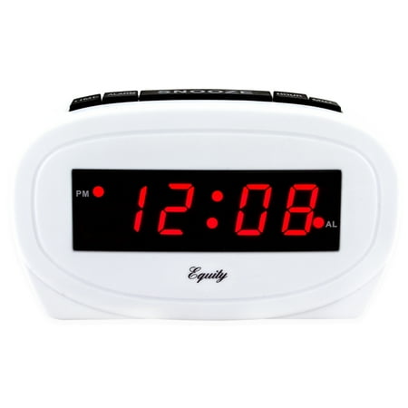 Equity 30227 Digital 0.60 In. Red LED Electric White Alarm Clock