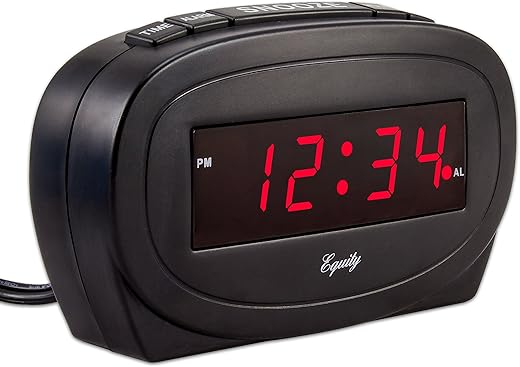 Equity by La Crosse 30228 LED Alarm Clock,Black 4.50W x 1.85D x 2.65H