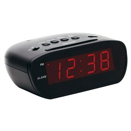 Equity by La Crosse 30902 12V Trucker's Travel LED black alarm clock