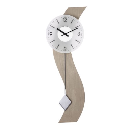 Hermle 27.5 Tan and Silver Curved Pendulum Wall Clock