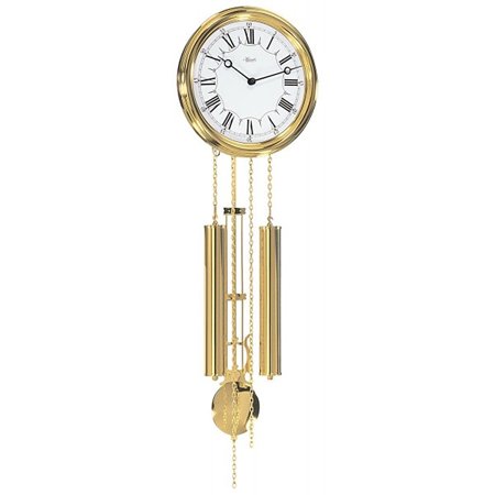 Hermle 27 Gold and White Round Pendulum Wall Clock