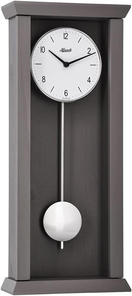 Hermle 71002U82200 Arden Modern Quartz Regulator Wall Clock44; Dark Grey