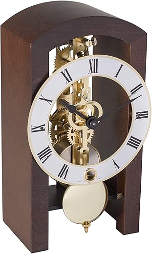 Hermle PATTERSON Mechanical Table Clock #23015030721, Walnut