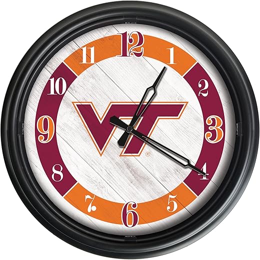 Holland Bar Stool Co. Virginia Tech University Indoor/Outdoor LED Wall Clock