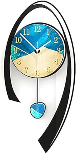 homary 24.8" Modern Wall Clock Acrylic Non Ticking Pendulum Wall Clocks Battery Operated Multi-Color Decorative Clocks for Living Room Bedroom Kitchen