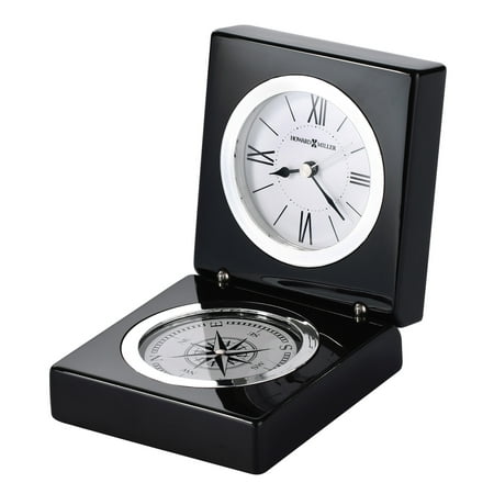 Howard Miller 645743 1-3/4 X 3-1/2 Endeavor Hardwood Analog Table Top Clock - Black