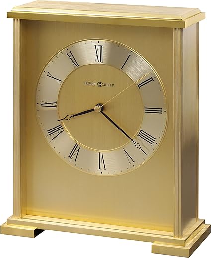 Howard Miller Exton Table Clock 645-569 – Brass Finish with Quartz Movement