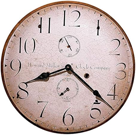 Howard Miller Original III Wall Clock 620-314 – Fade Resistant Inks, Antique Dial Mount on Laser-Cut 0.25" Thick Panel Base, Black Hands, Quartz Movement