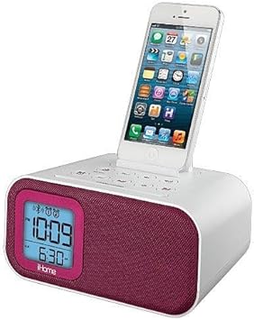 iHome Bluetooth Bedside Dual Alarm Clock (Pink)