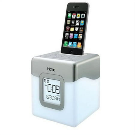 iHome iP18W Color-Changing 30-Pin Alarm Clock Speaker Dock - New