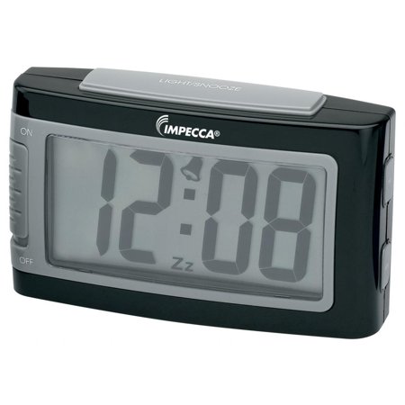 Impecca 1.3 Large Display Digital Alarm Clock with Big Snooze Button & Backlight, Black - WAD15K