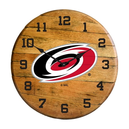 Imperial Carolina Hurricanes Oak Barrel Clock