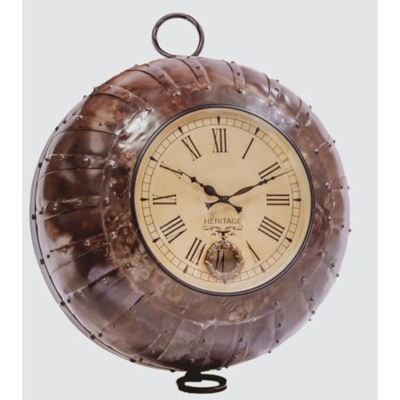 Iron Wall Clock with Pendulum made from Iron Wok