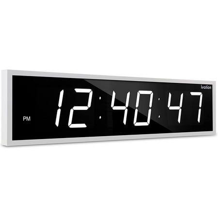 Ivation Huge 36 inch Large Big Oversized Digital LED Wall Clock - White