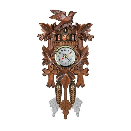 Jacenvly Cuckoo Clock Traditional Black Forest Clock Antique Wooden Pendulum Quartz Wall Clock Birthday Gifts for Women Clearance Items for Women