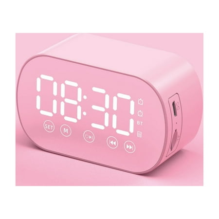 Jacenvly Wireless Bluetooth Speaker With FM Radio Mini Portable Card Mirror Alarm Clock Sound Dual Alarm Clock Settings For All Phone Home Decor Gifts For Children